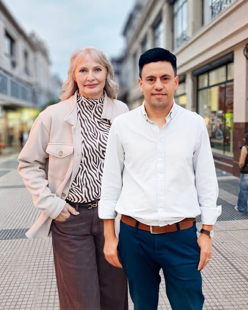 Ángeles Furlán y Juan Zalazar, candidata a subsecretaria general del Sindicato de Empleados de Comercio SEC y a secretario general, respectivamente, por la Lista Naranja