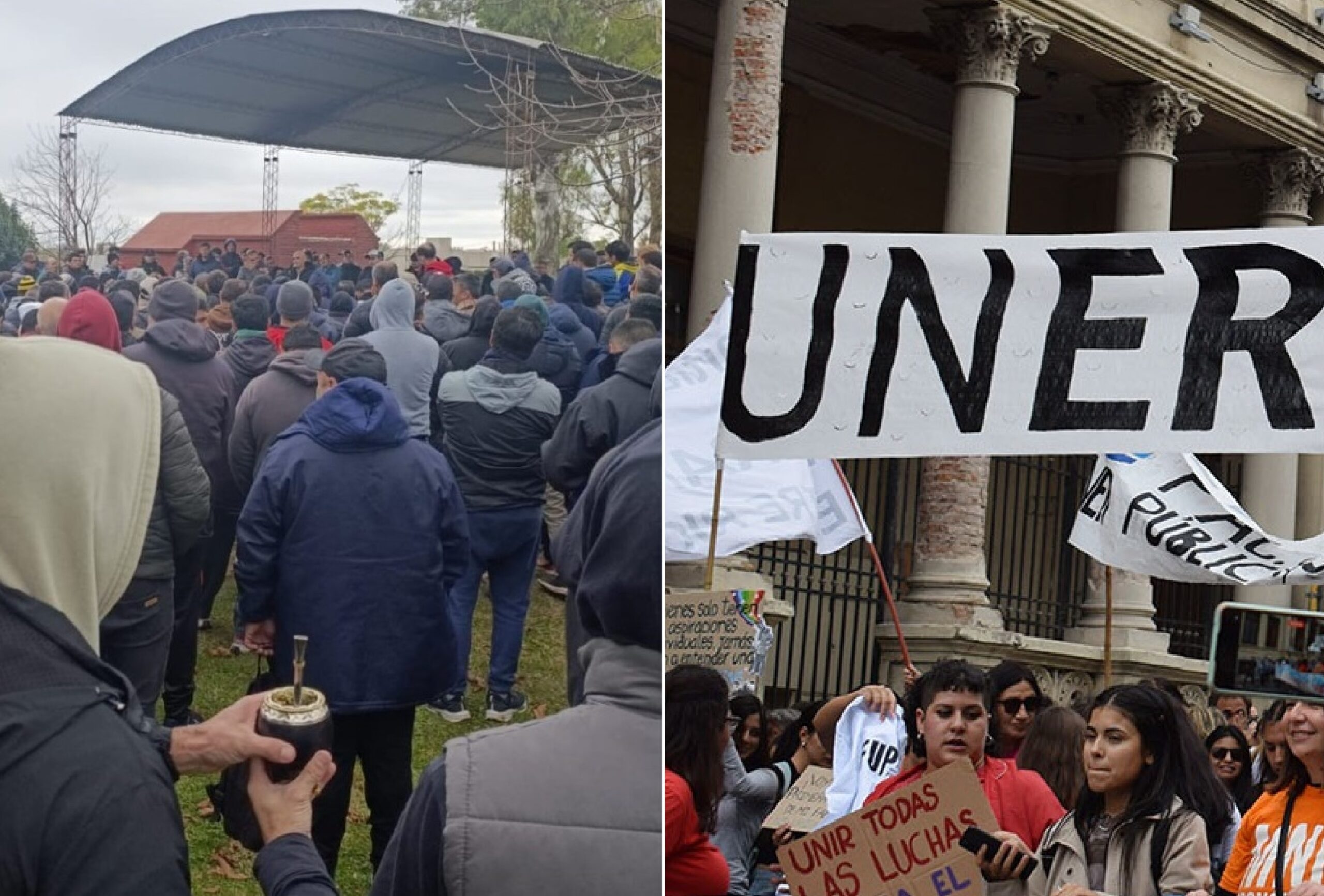 Dos días de lucha: paran los universitarios y marchan los trabajadores de Granja Tres Arroyos