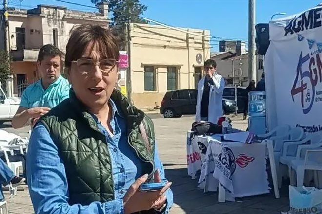 Agmer repudió la presencia de la senadora Domínguez en la Escuela Itinerante, en San José de Feliciano